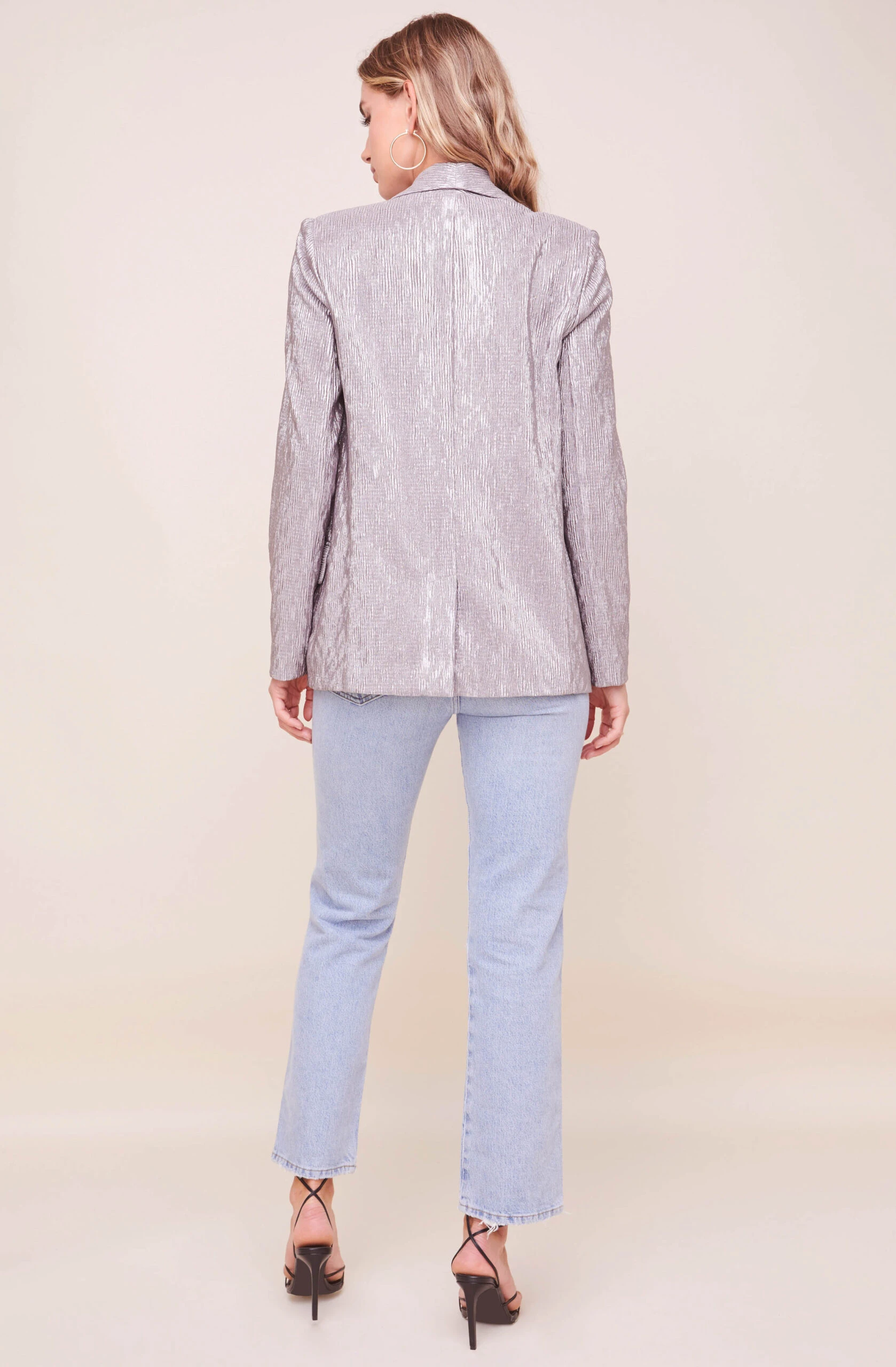 Ayla Metallic Plisse Blazer 6 Ayla Metallic Plisse Blazer - Image 4