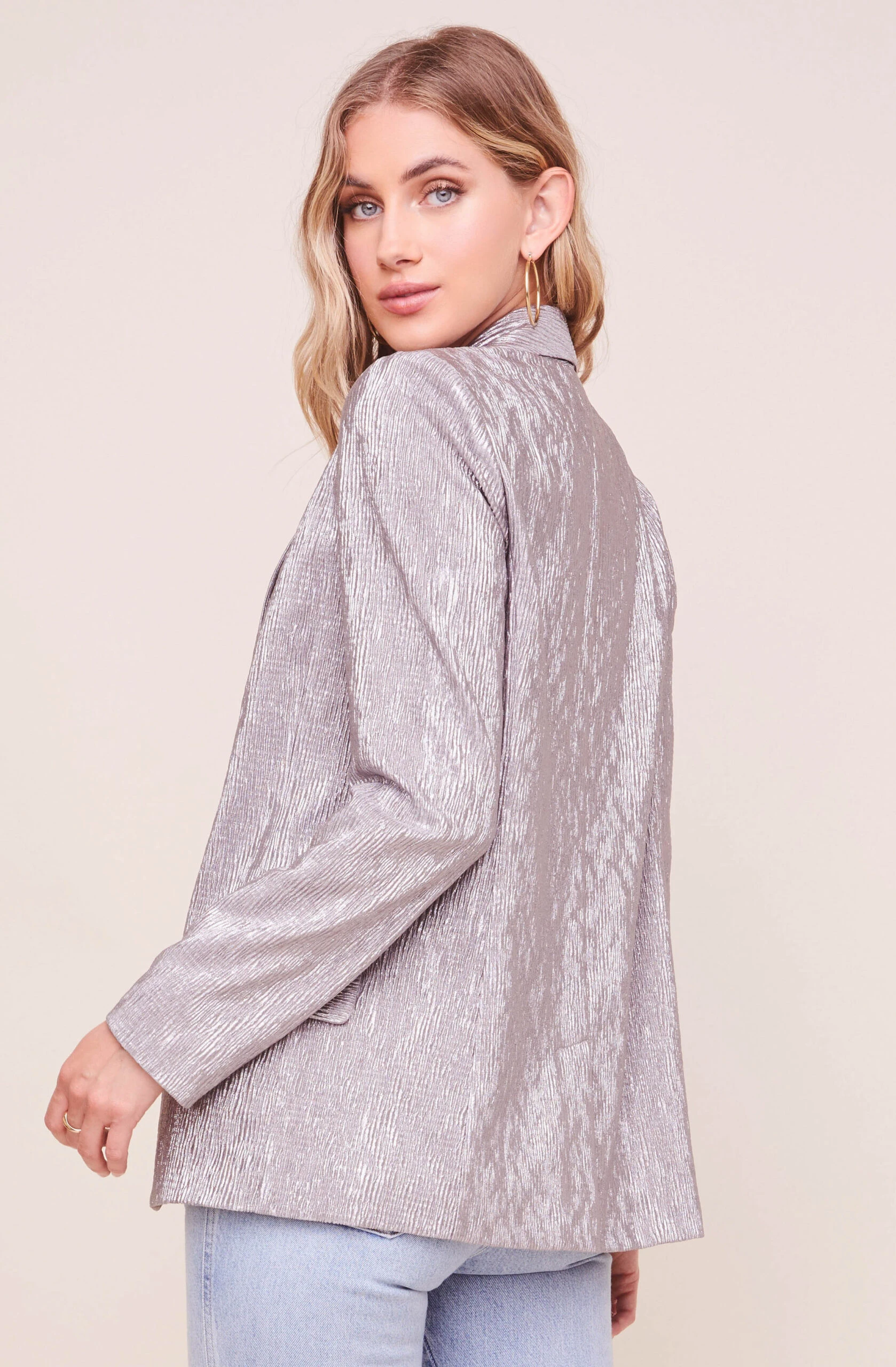 Ayla Metallic Plisse Blazer 4 Ayla Metallic Plisse Blazer - Image 2