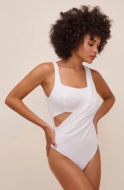 Cal Cutout Bodysuit -Outlet Cozi Luxe Store ACT16482 WHITE 7
