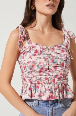Duffy Floral Top 8 Duffy Floral Top -Outlet Cozi Luxe Store ACT16591D FUCHSIAMULTIFLORAL 3