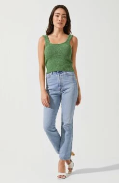 Virgo Sweater Tank -Outlet Cozi Luxe Store ACT16631 GREEN 1