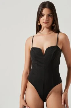 Nadia Sweetheart Bodysuit -Outlet Cozi Luxe Store ACT16686 BLACK 5 NEW