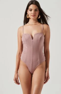Nadia Sweetheart Bodysuit -Outlet Cozi Luxe Store ACT16686 HAZELNUT 5 NEW
