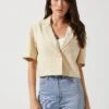 Melrose Short Sleeve Jacket -Outlet Cozi Luxe Store ACT16704 NATURAL 2