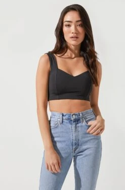 Effie Crop Tank -Outlet Cozi Luxe Store ACT16712 BLACK 2