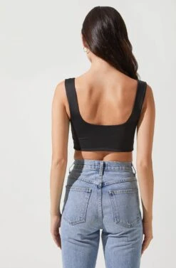 Effie Crop Tank -Outlet Cozi Luxe Store ACT16712 BLACK 3