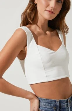 Effie Crop Tank -Outlet Cozi Luxe Store ACT16712 WHITE 3