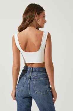 Effie Crop Tank -Outlet Cozi Luxe Store ACT16712 WHITE 4