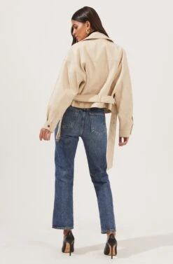 Rubia Faux Leather Moto Jacket -Outlet Cozi Luxe Store ACT16740 CREAM 5