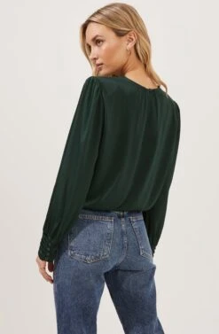 Duchess Long Sleeve Top -Outlet Cozi Luxe Store ACT16780B GREEN 6