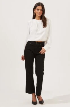 Duchess Long Sleeve Top -Outlet Cozi Luxe Store ACT16780B OFFWHITE 1