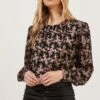 Duchess Floral Long Sleeve Top -Outlet Cozi Luxe Store ACT16780 BLACK PINKBURNOUTFLORAL 3