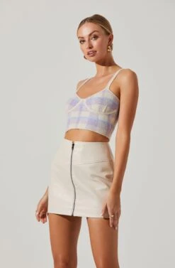 Belmont Plaid Knit Cami 10 Belmont Plaid Knit Cami -Outlet Cozi Luxe Store ACT16789P LILACPLAID 3