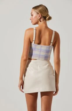 Belmont Plaid Knit Cami 12 Belmont Plaid Knit Cami -Outlet Cozi Luxe Store ACT16789P LILACPLAID 4