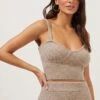 Belmont Cropped Ribbed Knit Cami -Outlet Cozi Luxe Store ACT16789 TAUPEGREYMARL 2