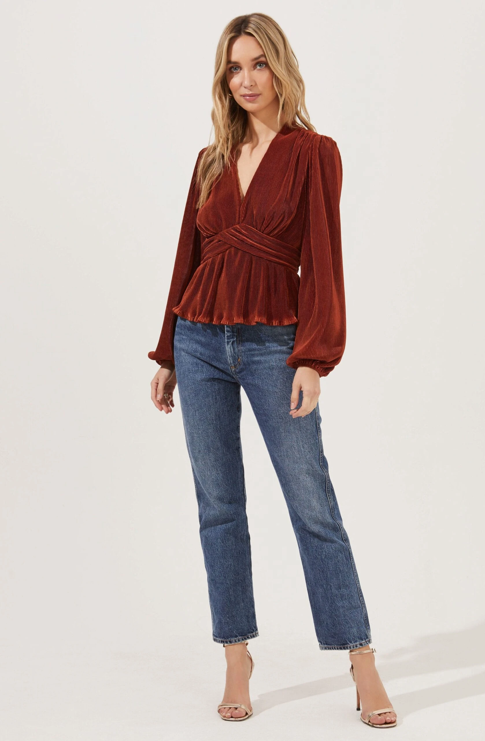 Sharon Pleated Peplum Top 5 Sharon Pleated Peplum Top - Image 3