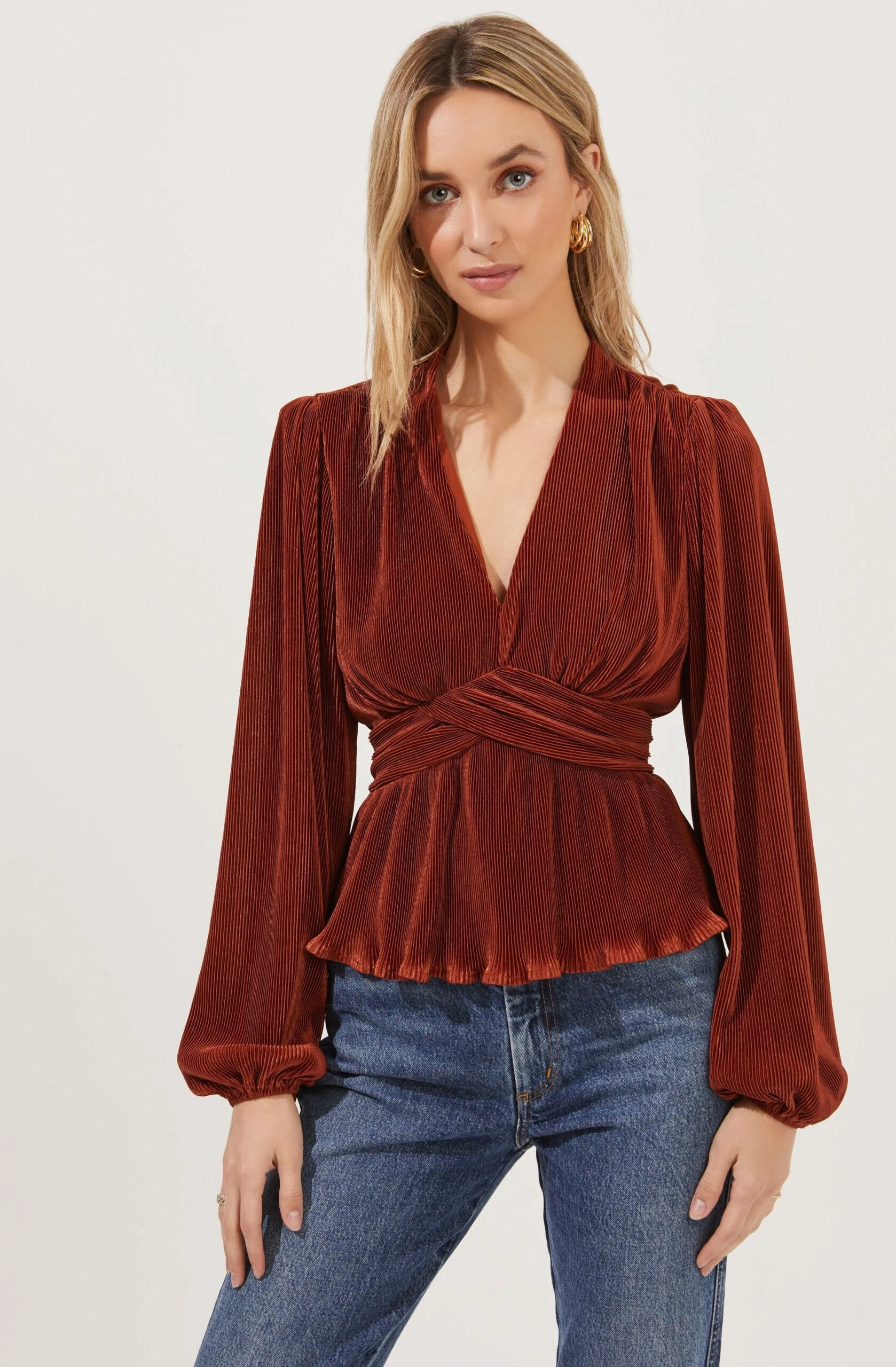 Sharon Pleated Peplum Top 7 Sharon Pleated Peplum Top - Image 5