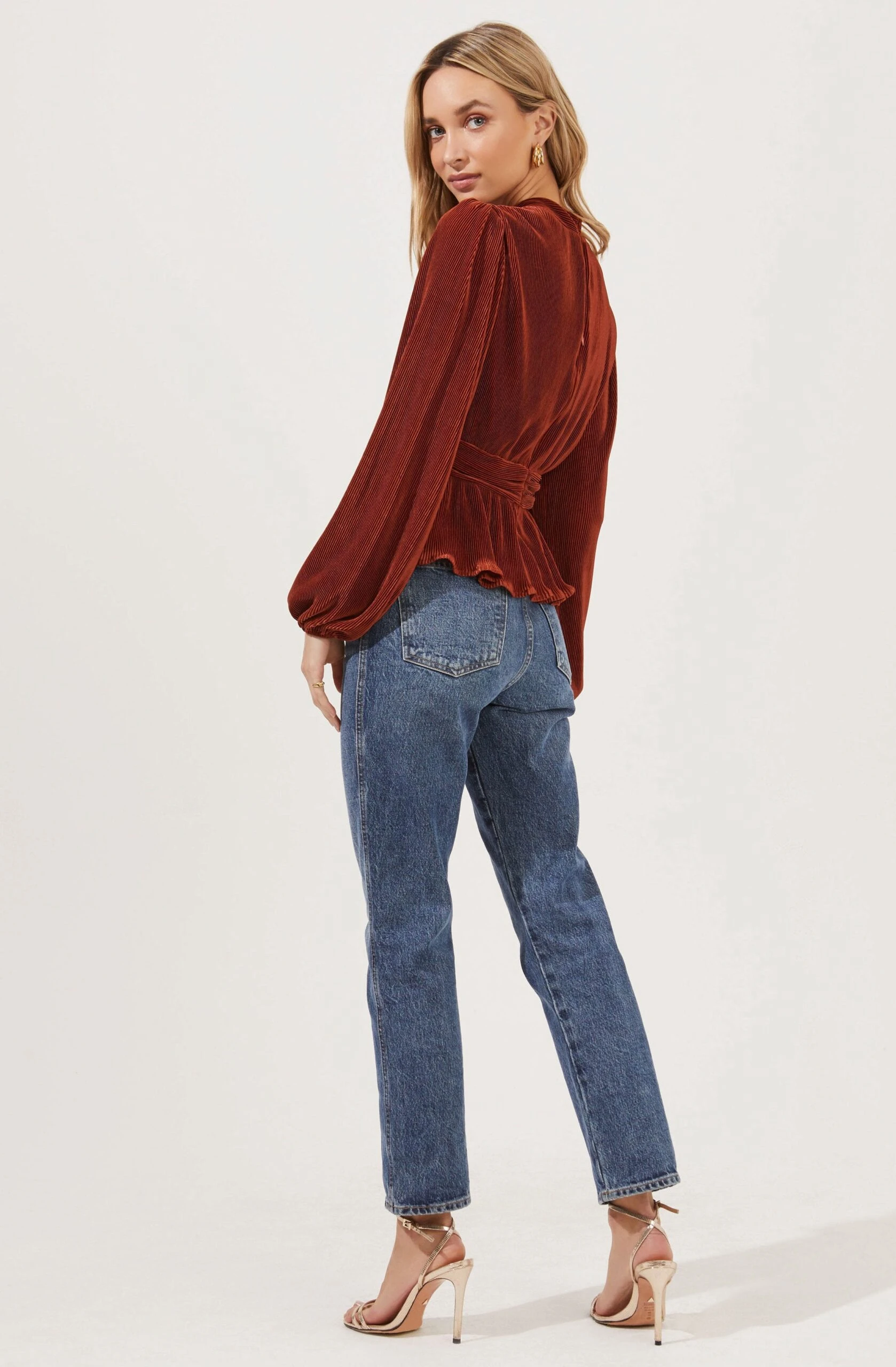 Sharon Pleated Peplum Top 4 Sharon Pleated Peplum Top - Image 2