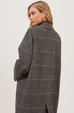 Evanston Plaid Oversized Coat 13 Evanston Plaid Oversized Coat -Outlet Cozi Luxe Store ACT16842 BLACK GREYPLAID 6