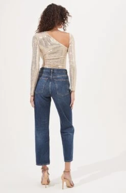 Della Sequin Cutout Bodysuit -Outlet Cozi Luxe Store ACT16847B GOLD 4