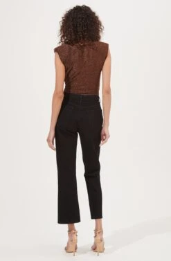 Stella Metallic V Neck Bodysuit -Outlet Cozi Luxe Store ACT16897 COPPER 4