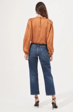 Meilani Satin Cowl Neck Top -Outlet Cozi Luxe Store ACT16904 GOLDENAMBER 4