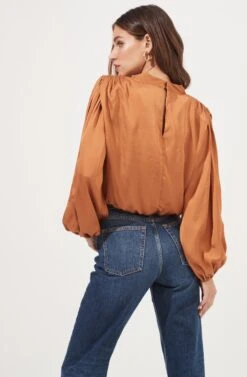 Meilani Satin Cowl Neck Top -Outlet Cozi Luxe Store ACT16904 GOLDENAMBER 6