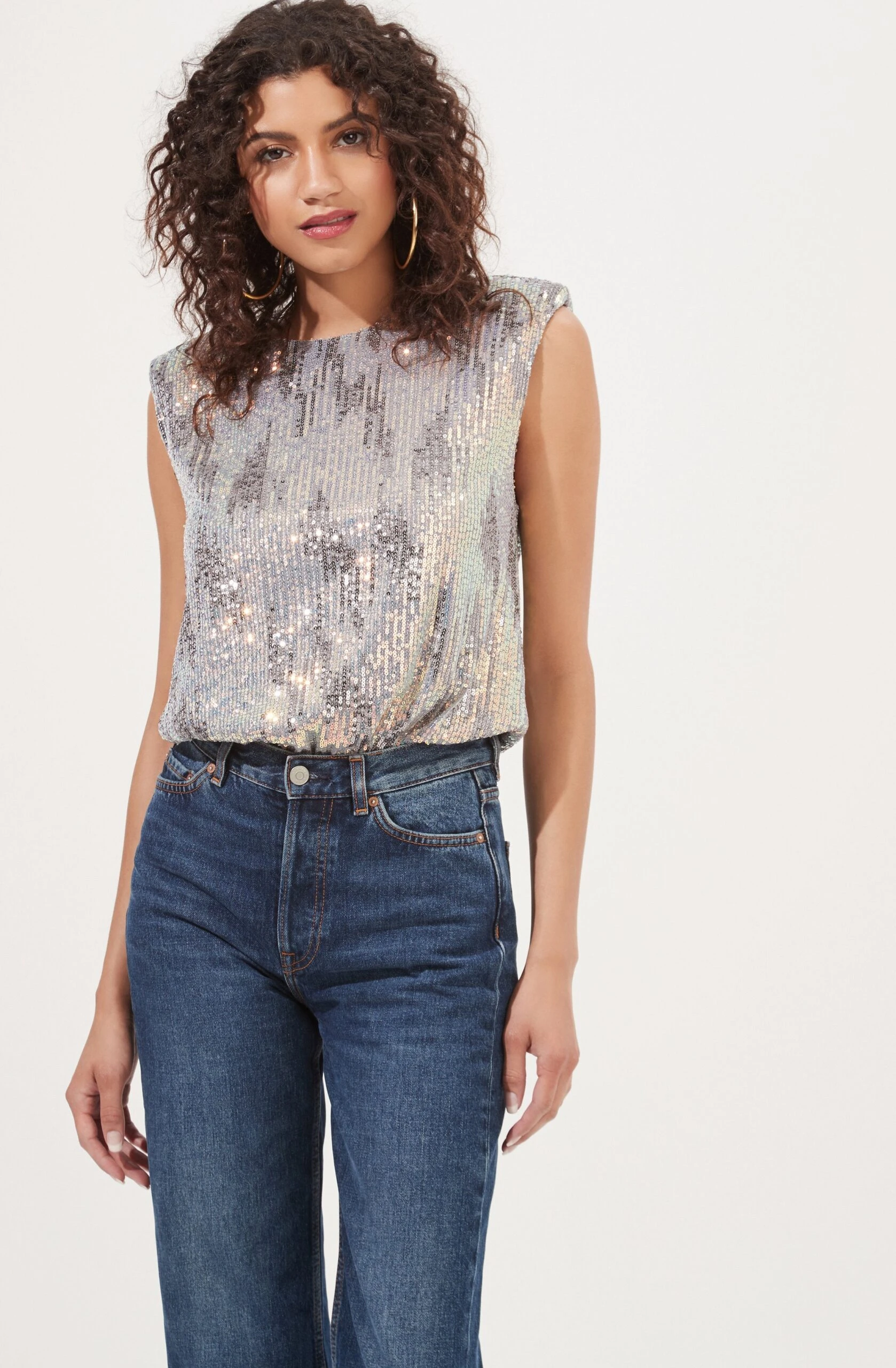 Hollywood Sequin Padded Shoulder Bodysuit 3 Hollywood Sequin Padded Shoulder Bodysuit