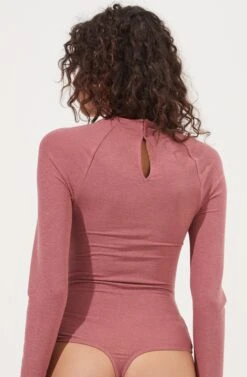 Cristen Ruched Cutout Bodysuit -Outlet Cozi Luxe Store ACT16916 PINKRHUBARD 6