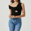 Montrose Off Shoulder Cutout Bodysuit -Outlet Cozi Luxe Store ACT16962 BLACK 2