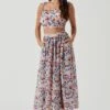 Terra Bella Floral Maxi Skirt -Outlet Cozi Luxe Store ACT17024 PEACHORANGEMULTIFLORAL 0723