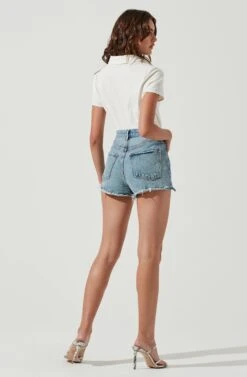 Maui Front Cutout Collared Short Sleeve Bodysuit -Outlet Cozi Luxe Store ACT17042 WHITE 3