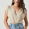 Aldrin Wrap Front Bodysuit 2 Aldrin Wrap Front Bodysuit -Outlet Cozi Luxe Store ACT17068 BONE 2