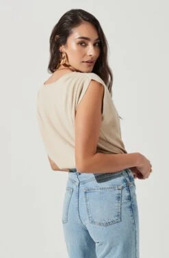 Aldrin Wrap Front Bodysuit -Outlet Cozi Luxe Store ACT17068 BONE 5