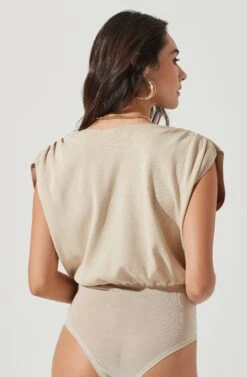 Aldrin Wrap Front Bodysuit -Outlet Cozi Luxe Store ACT17068 BONE 7