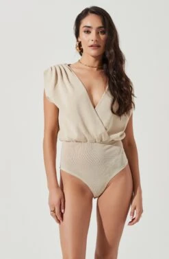 Aldrin Wrap Front Bodysuit -Outlet Cozi Luxe Store ACT17068 BONE 8