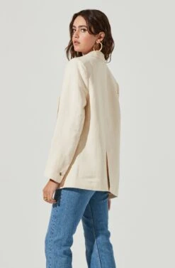 Rio Oversized Linen Blazer -Outlet Cozi Luxe Store ACT17090 CREAM 4