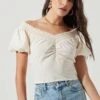 Delano Off Shoulder Puff Sleeve Top -Outlet Cozi Luxe Store ACT17104 WHITE 6
