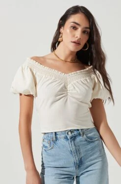 Delano Off Shoulder Puff Sleeve Top