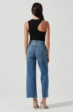 Valley Sleeveless Ribbed Knit Cutout Bodysuit -Outlet Cozi Luxe Store ACT17125 BLACK 1621