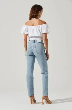 Aldrin Halter Neck Off Shoulder Puff Sleeve Top -Outlet Cozi Luxe Store ACT17126 WHITE 3