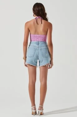 Tulla Ribbed Knit Halter Bodysuit 12 Tulla Ribbed Knit Halter Bodysuit -Outlet Cozi Luxe Store ACT17203 PINKMELANGE 1478