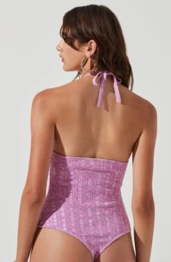 Tulla Ribbed Knit Halter Bodysuit 11 Tulla Ribbed Knit Halter Bodysuit -Outlet Cozi Luxe Store ACT17203 PINKMELANGE 1485