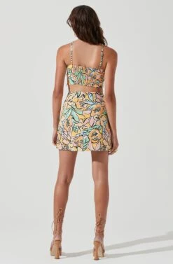 Covina Tropical Print Mini Skirt -Outlet Cozi Luxe Store ACT17209 TROPICALPAPAYA 0045