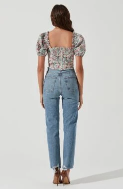 Romilly Floral Puff Sleeve Top 12 Romilly Floral Puff Sleeve Top -Outlet Cozi Luxe Store ACT17221 FUCHSIAMULTIFLORAL 5