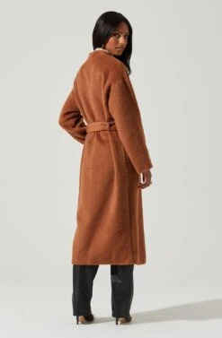 Berkley Tie Waist Coat -Outlet Cozi Luxe Store ACT17309 CAMEL 0828