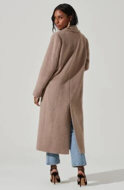Morana Double Breasted Duster Coat -Outlet Cozi Luxe Store ACT17315B TAUPE 5