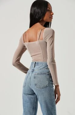 Vienna Mesh Long Sleeve Bodysuit -Outlet Cozi Luxe Store ACT17344 NUDE 0260 2b679444 7736 47aa b572 b23194c66cb9