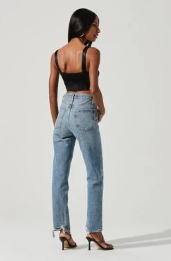 Larinna Hook And Eye Bustier Crop Top -Outlet Cozi Luxe Store ACT17368 BLACK 0422