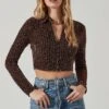 Winslet Metallic Houndstooth Crop Top
